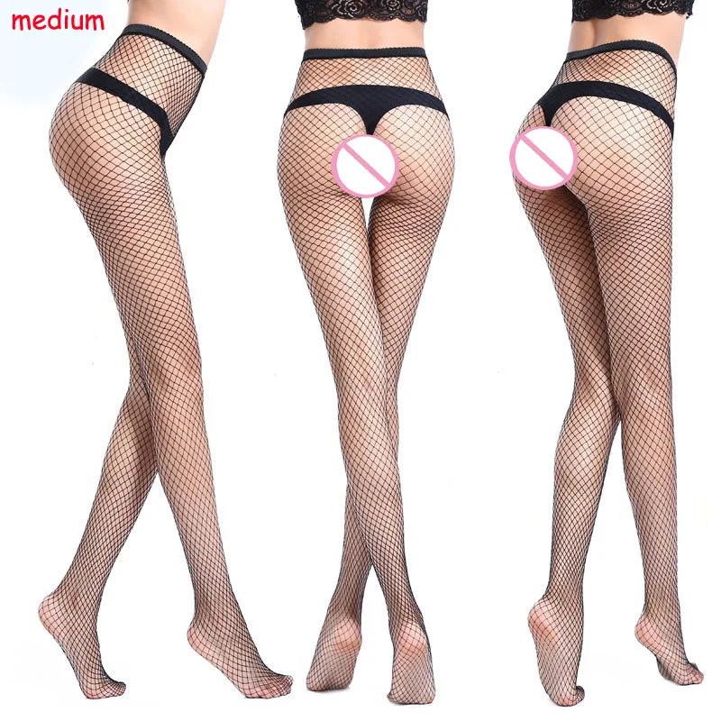 Hot Women Long Sexy Hollow Out Fishnet Stockings Pantyhose Black High Waist Stocking Tights Panty Fishnet Lingerie High Quality