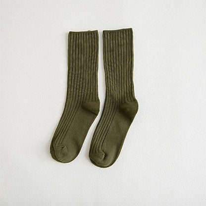 Cotton Women Socks 10 Solid Colors Black Khaki Beige Pink Casual Harajuku Female Crew Sock Spring Summer Autumn Style