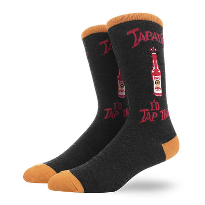 Men'S Socks Funny Big Size Alien Delicious Food Print Colorful Snacks Burger Pizza Happy Harajuku Skate Cotton Sokken