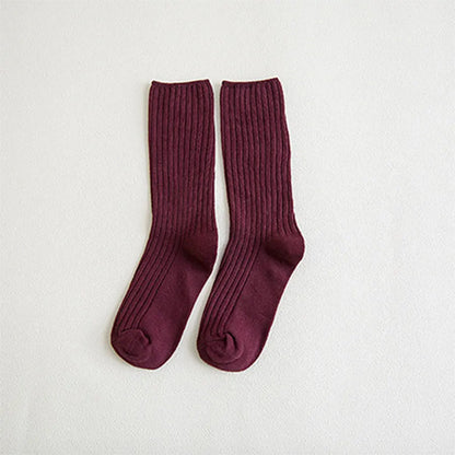 Cotton Women Socks 10 Solid Colors Black Khaki Beige Pink Casual Harajuku Female Crew Sock Spring Summer Autumn Style