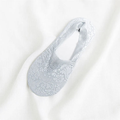 5 Pairs Fashion Women Girls Summer Socks Style Lace Flower Short Sock Antiskid Invisible Ankle Socks New 7 Colors