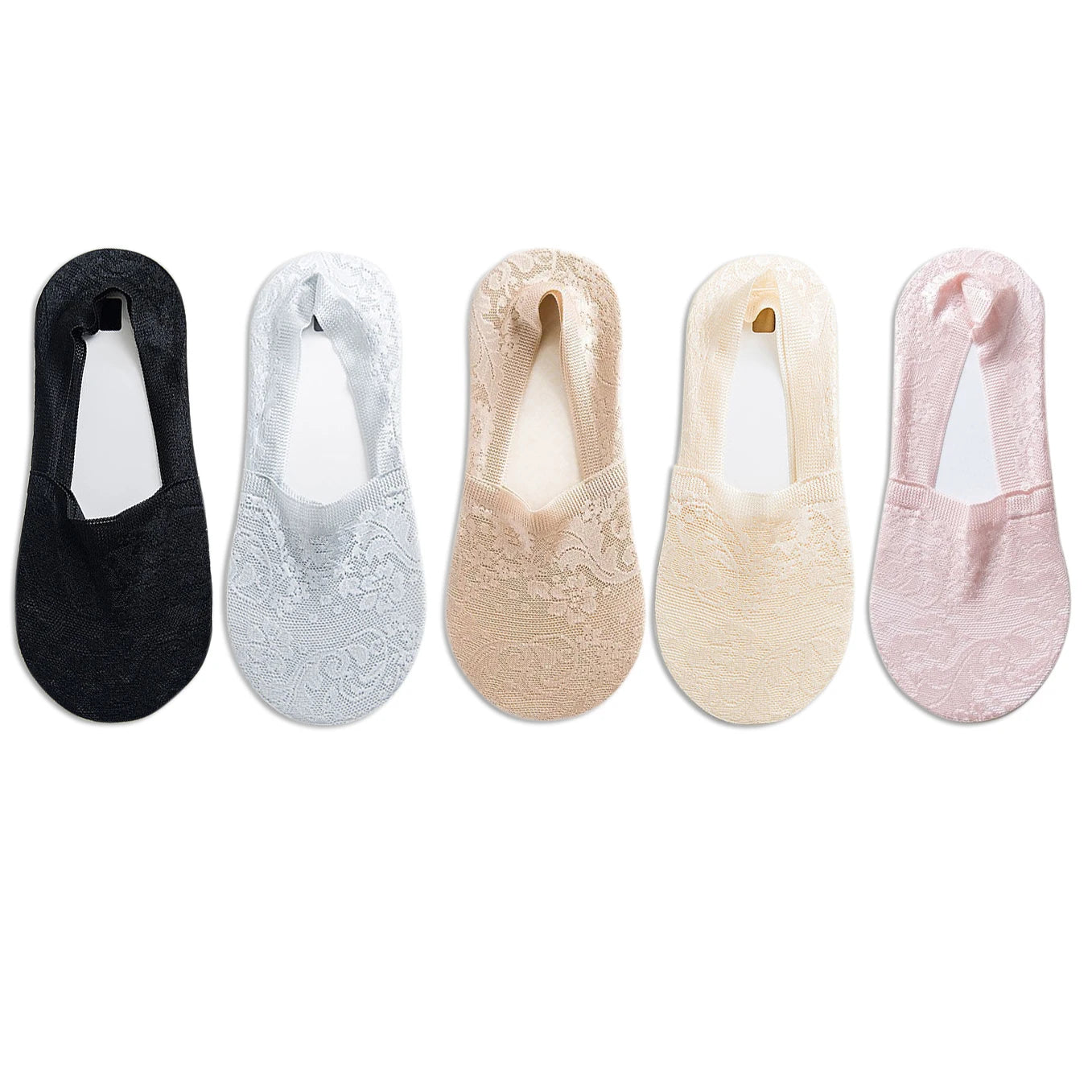 5 Pairs Fashion Women Girls Summer Socks Style Lace Flower Short Sock Antiskid Invisible Ankle Socks New 7 Colors