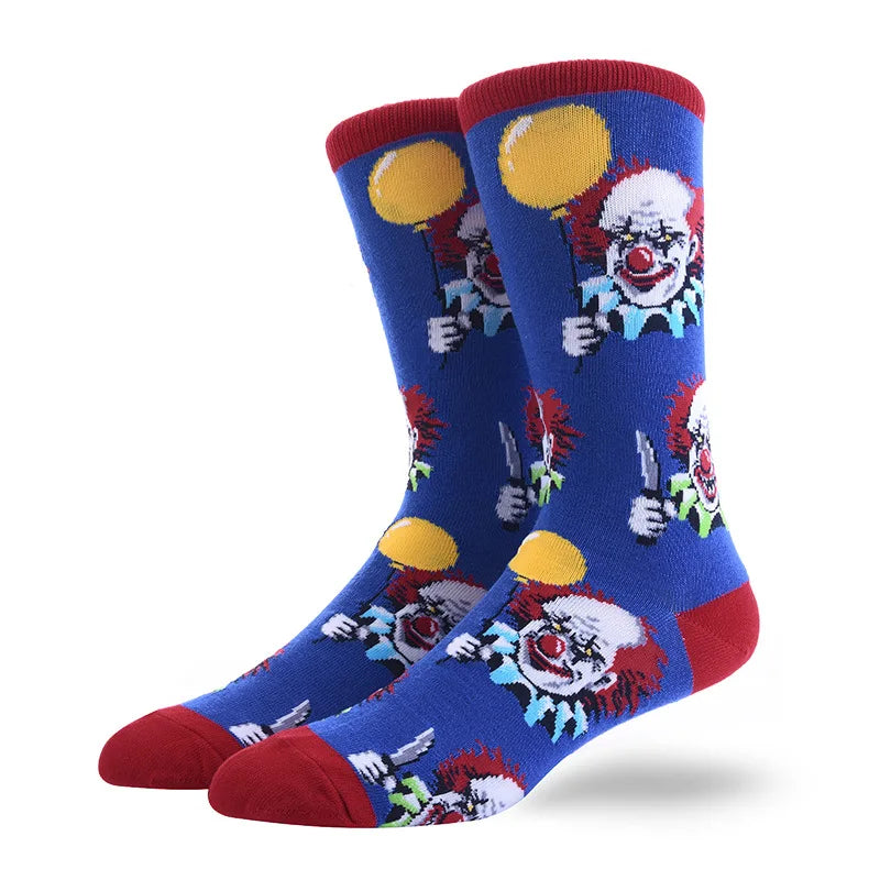 Men'S Socks Funny Big Size Alien Delicious Food Print Colorful Snacks Burger Pizza Happy Harajuku Skate Cotton Sokken