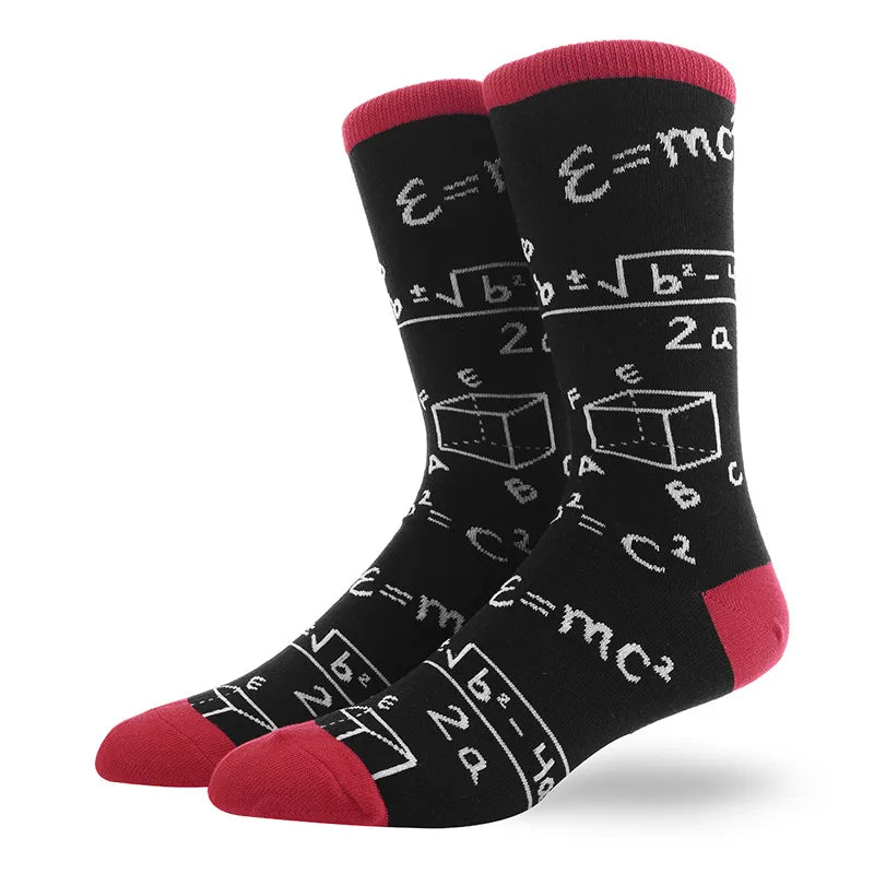 Men'S Socks Funny Big Size Alien Delicious Food Print Colorful Snacks Burger Pizza Happy Harajuku Skate Cotton Sokken