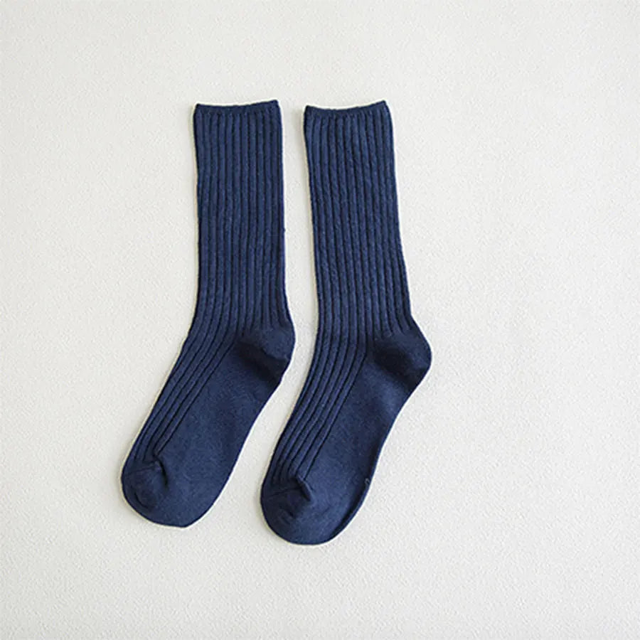 Cotton Women Socks 10 Solid Colors Black Khaki Beige Pink Casual Harajuku Female Crew Sock Spring Summer Autumn Style