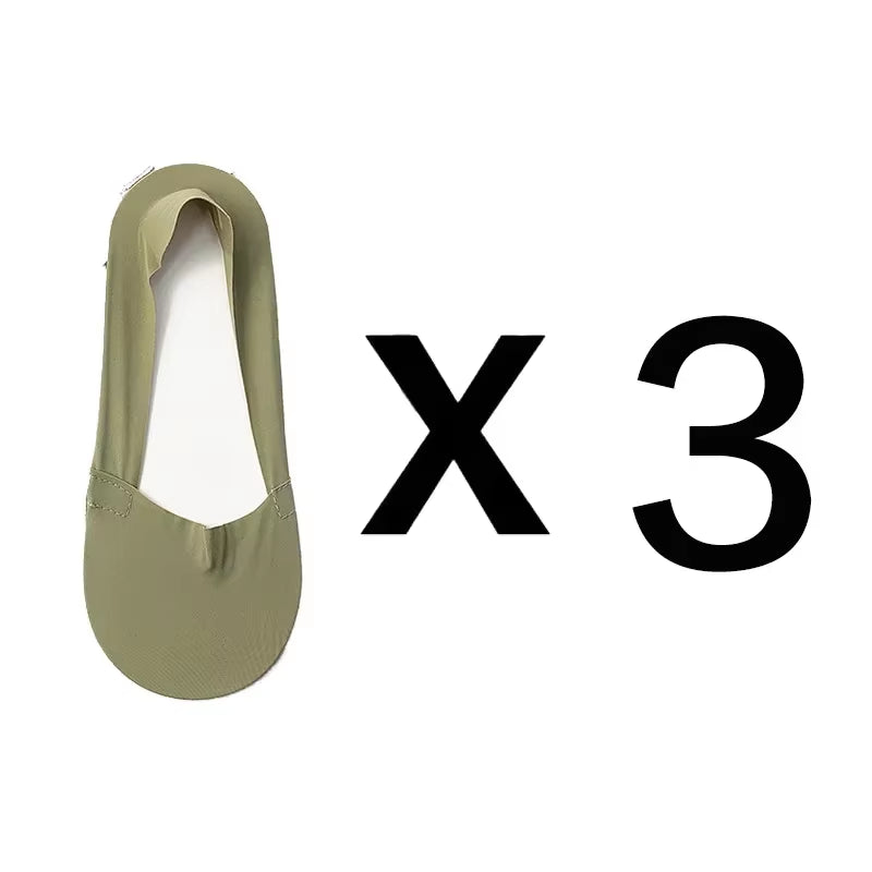 3 Pairs Women Socks High Quality Matching Casual Socks Summer Thin Cotton Bottom Non-Slip Invisible Low Short Socks Breathable
