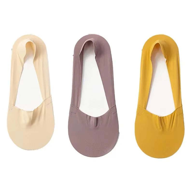 3 Pairs Women Socks High Quality Matching Casual Socks Summer Thin Cotton Bottom Non-Slip Invisible Low Short Socks Breathable