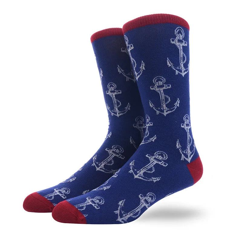 Men'S Socks Funny Big Size Alien Delicious Food Print Colorful Snacks Burger Pizza Happy Harajuku Skate Cotton Sokken